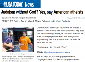 Jewish Writers Admit: “50 Percent of Religious Jews are Atheists”