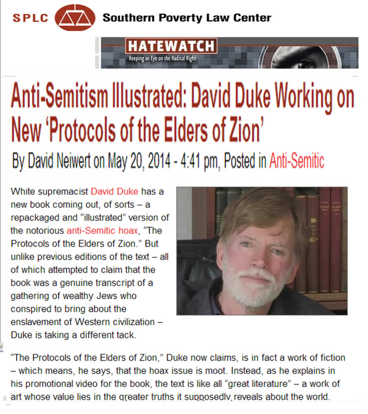 splclaunchesattackon David Duke's new book