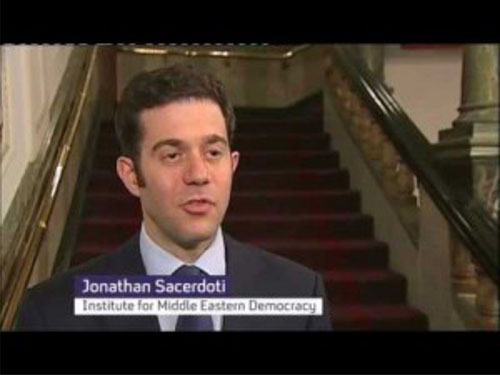 Jonathan Sacerdoti, Zio-Supremacist, posing as an "independent expert" on i24 News.