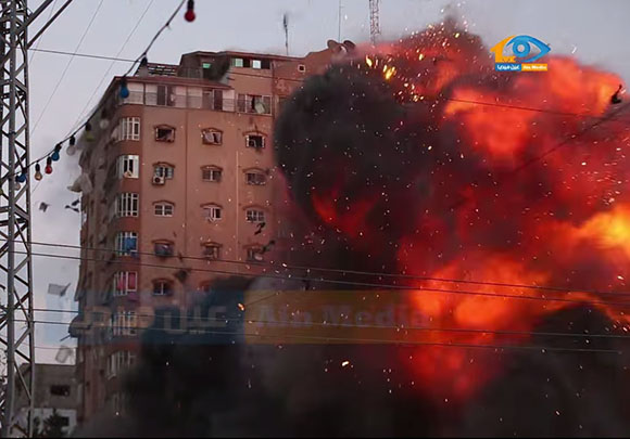 A building in Gaza is destroyed by Israeli missiles. See the full video below.