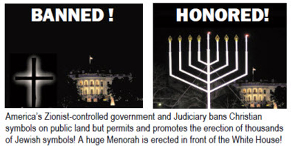 menorah and cross banned