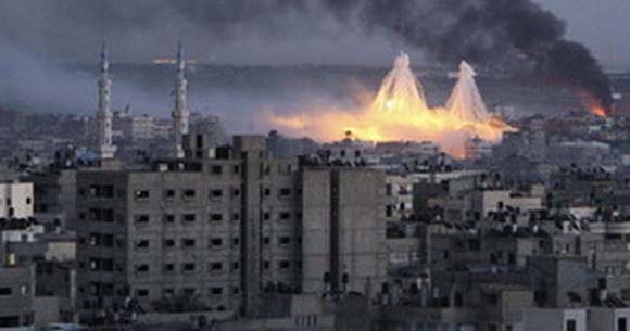 Zio-terror: phosphorus bombs on Palestinian civilians.