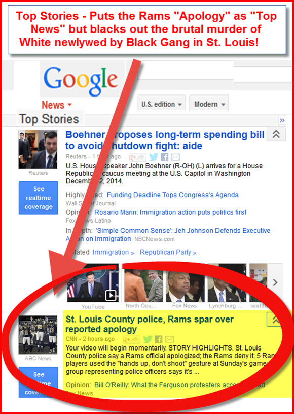 google news coverage no mention of white murder in St. Louiswe4b