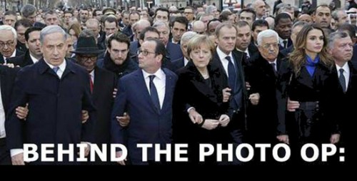 Netanyahu at march in Paris -- the Damn Jewish hypocrite
