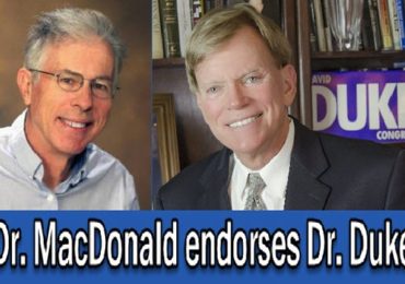Dr. Kevin MacDonald Pledges his Support for the  Dr. David Duke Campaign!
