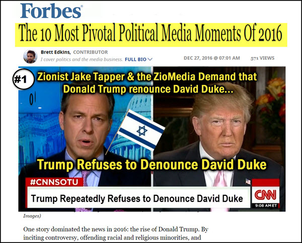 Forbes: Jewish Media Reaction to Duke Support Backfires & is Pivotal to Trump Win!