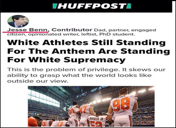 ZioMedia Says White Football Players Who Stand up for American Flag and Anthem Hatefully Calls them White Supremacists!