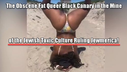The Obscene Fat Queer Black Canary in the Mine of the Jewish Toxic Culture Ruling Jewmerica!