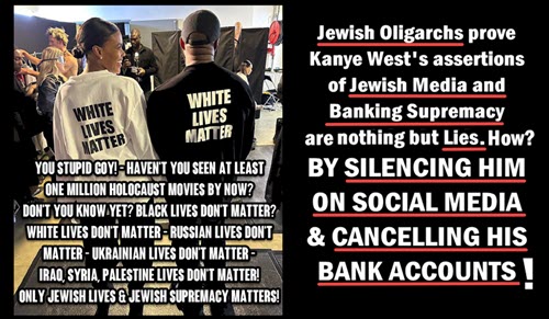 Dr Duke and Dr Slattery – Jewish Media and Banking Oligarchs Silence Kanye West & Cancel his Bank Accounts after his Lies about Jewish Supremacy in America!
