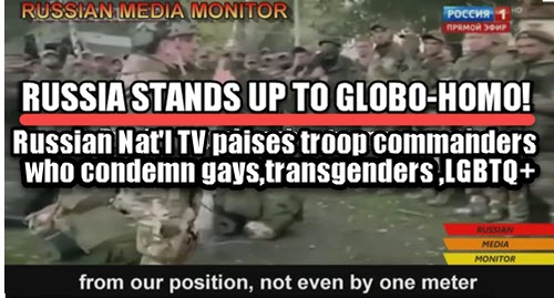 Dr Duke and Mark Collett share Russian Nat’l TV Showing Commanders in Ukraine Condemning the Globo-homo’s LGBTQ Evil!