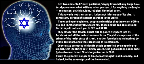 Dr Duke and Paul Stevenson – The Mind-Boggling Mind Control of Google and a Handful of Jewish Zionists Who Threaten the Sovereignty of the Human Mind!