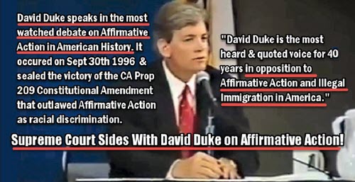 Dr Duke and Mark Collett – Supreme Court Sides with David Duke on, Anti-White, Racist Discrimination Called Affirmative Action
